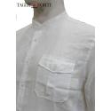 Maxfort camicia coreana manica lunga uomo taglie forti articolo lerici bianco - foto 1