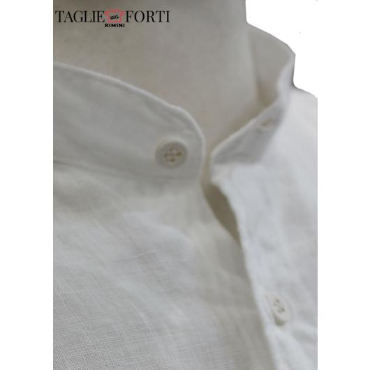 Maxfort camicia coreana manica lunga uomo taglie forti articolo lerici bianco - foto 2