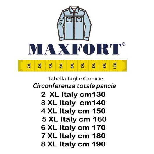 Maxfort  Easy camicia manica lunga taglie forti uomo 1967 blu riga bordò - foto 3