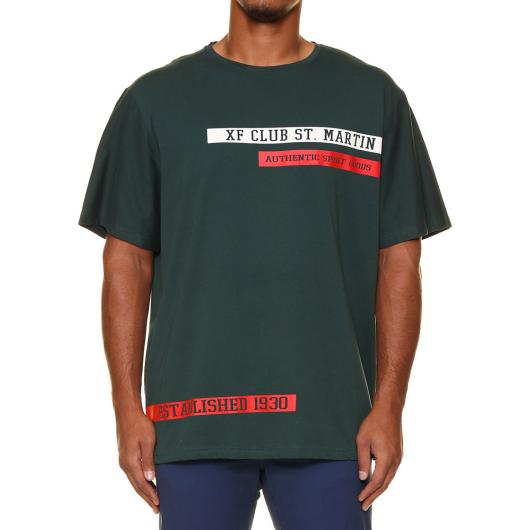 T-shirt Maxfort taglie forti uomo maglietta articolo 35433 verde e blu scuro