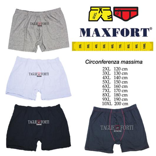 Maxfort boxer intimo cotone elastico taglie forti uomo articolo 250 nero - foto 2
