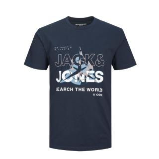 Jack & Jones T-shirt maglietta cotone nero taglie forti 12235442 blu