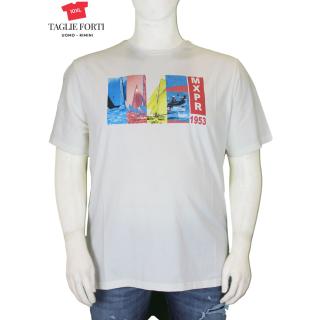 Maxfort t-shirt  taglie forti uomo maglietta maniche corte 23364 bianco