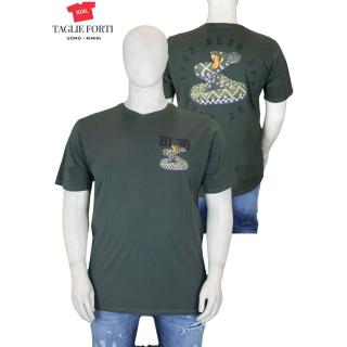T-shirt Maxfort BL38 taglie forti uomo maglietta maniche corte 38142 verde