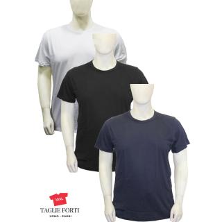 20 Nodi t-shirt cotone girocollo taglie forti uomo 1002  blu - bianco - nero