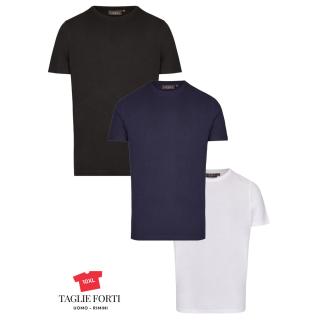 Kitaro T-shirt maglietta taglie forti uomo 68901 disponibile nei colori  nero - bianco - blu