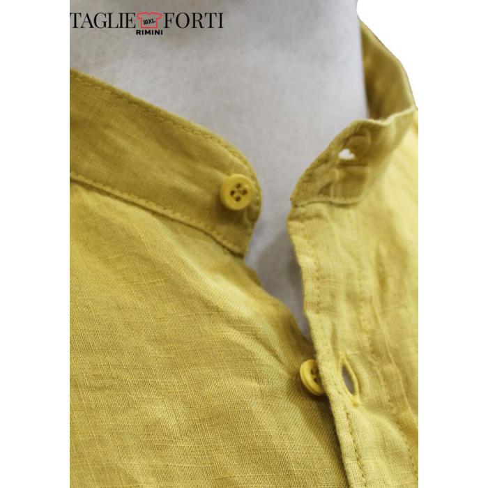 Maxfort camicia coreana manica lunga uomo taglie forti articolo lerici giallo - foto 1