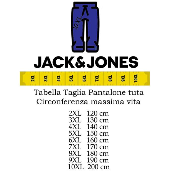 Jack & Jones pantalone tuta garzato taglie forti uomo 12211641 nero - foto 2
