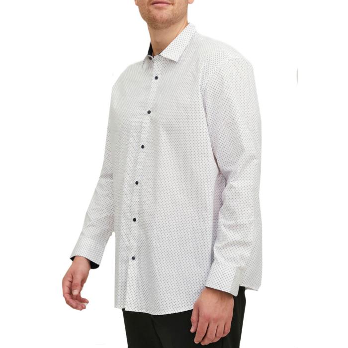 Jack & Jones camicia cotone elasticizzato taglie forti uomo 12227161 bianco