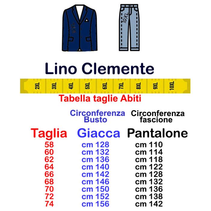 Lino Clemente completo abito uomo taglie forti 20110 blu avio - foto 2