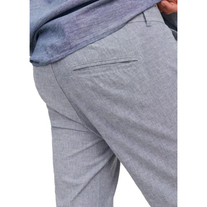 Jack & Jones pantalone taglie forti uomo cotone/lino 12235774 azzurro - foto 3