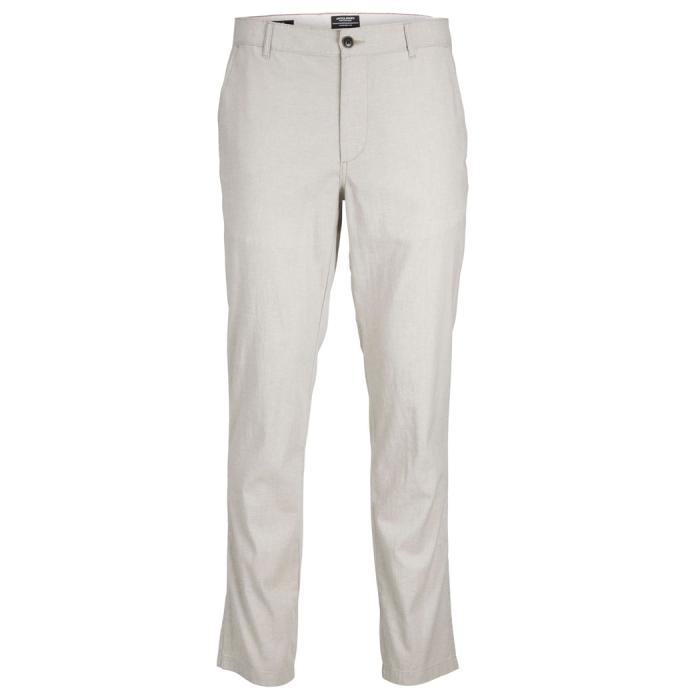 Jack & Jones pantalone taglie forti uomo cotone/lino 12235774 grigio chiaro