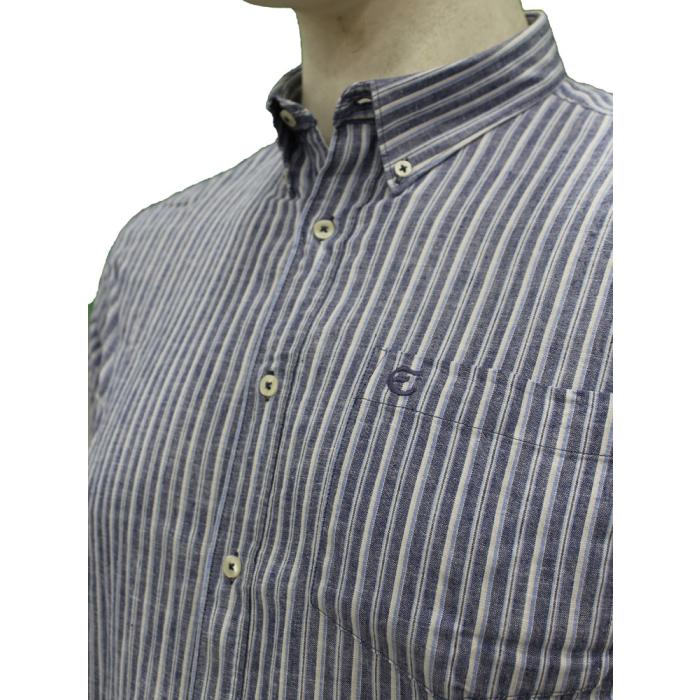 Maxfort Easy camicia cotone-lino uomo taglie forti 2270 blu - foto 1