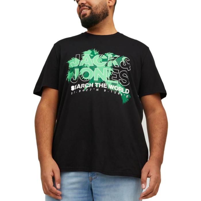 Jack & Jones t-shirt maglietta taglie forti uomo 12240684 nero - foto 1