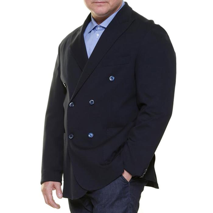 Maxfort giacca doppio petto elasticizzata uomo taglie forti 24010 blu