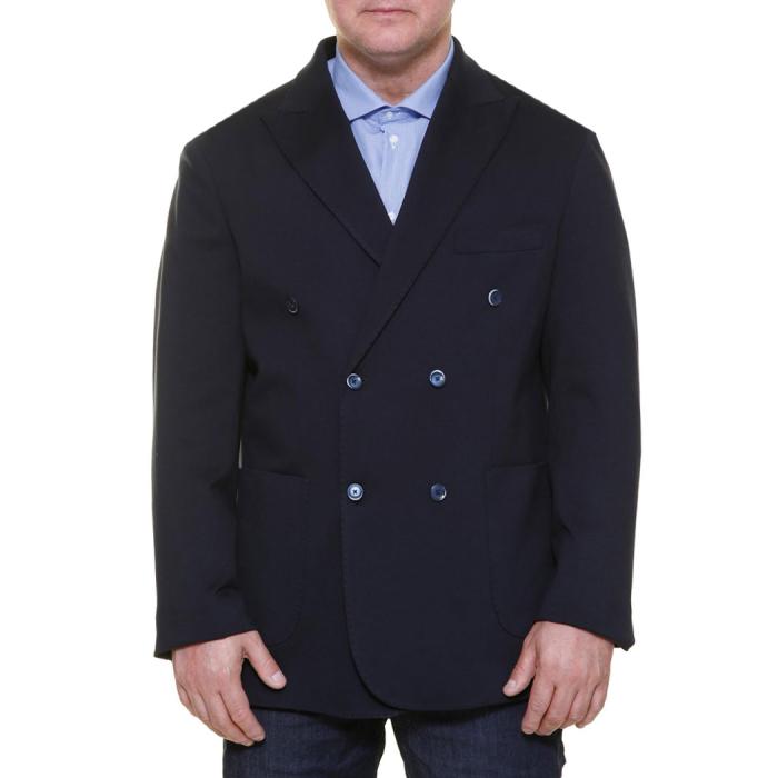Maxfort giacca doppio petto elasticizzata uomo taglie forti 24010 blu - foto 2