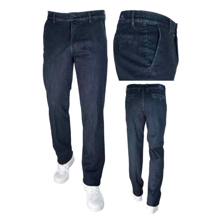 Granchio. Pantalone jeans classico taglie forti uomo articolo Icardo blu - foto 3