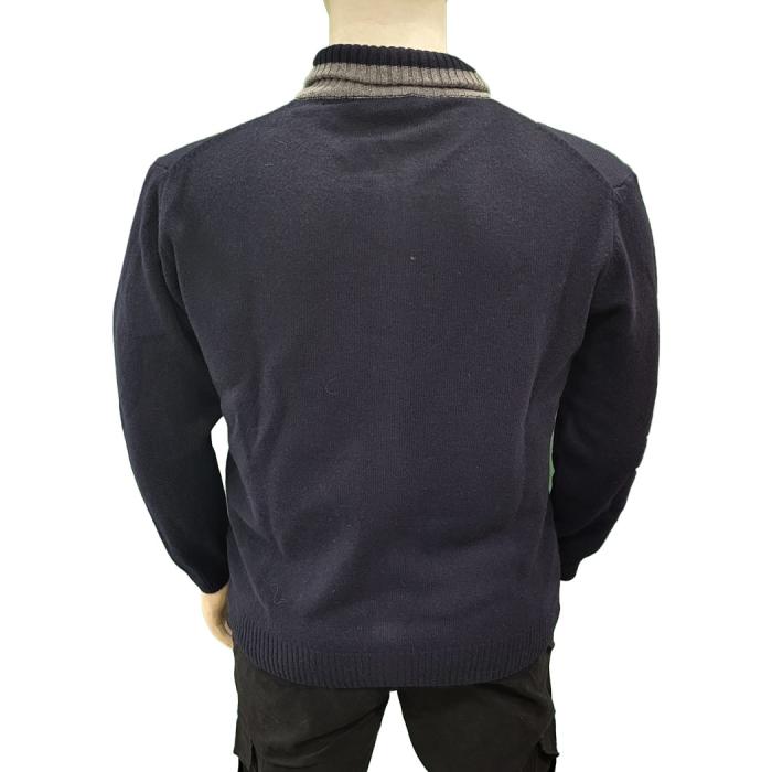 Maxfort  giacca cardigan lana taglie forti uomo  articolo 5924 blu - foto 1