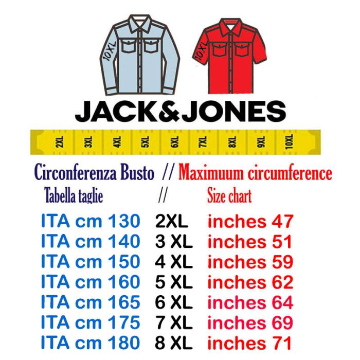 Jack & Jones camicia taglie forti uomo cotone e lino 12254848 blu - foto 1