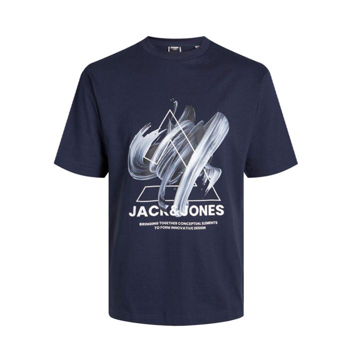 Jack & Jones T-shirt maglietta cotone blu taglie forti 12257370 blu