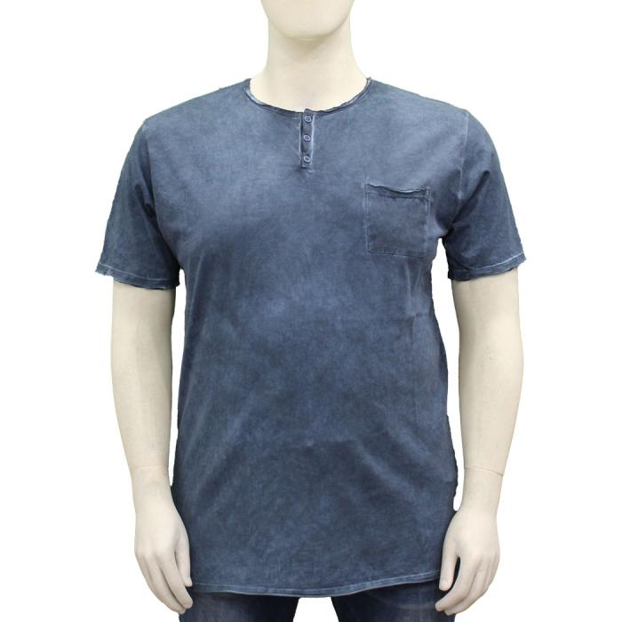Maxfort t-shirt taglie forti uomo maglietta 39122  blu denim