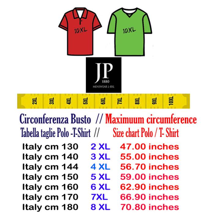 JP 1880 maglietta t-shirt taglie forti uomo 826110 rosso - foto 3
