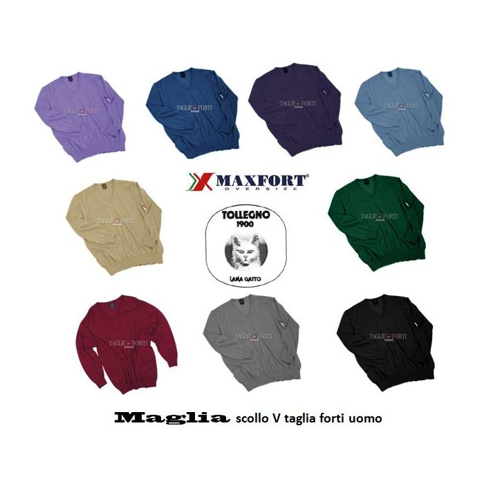 Maxfort maglia pullover pura lana taglie forti uomo 5420  antracite - foto 1