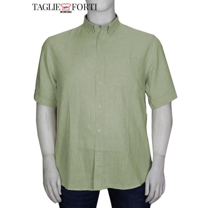 Maxfort Easy camicia  cotone/lino uomo taglie forti 1262 verde