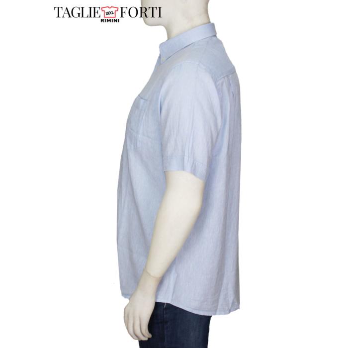Maxfort camicia manica corta uomo taglie forti  1262 azzurro - foto 1