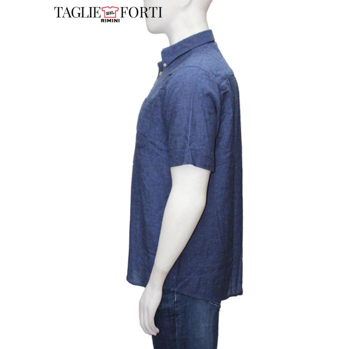 Maxfort Easy camicia cotone/lino uomo taglie forti 1262 blu - foto 1