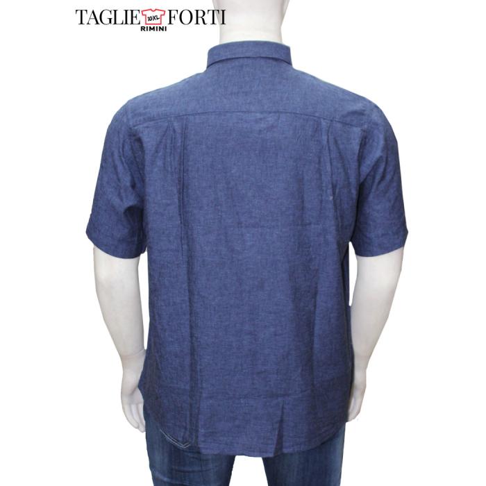 Maxfort Easy camicia cotone/lino uomo taglie forti 1262 blu - foto 2