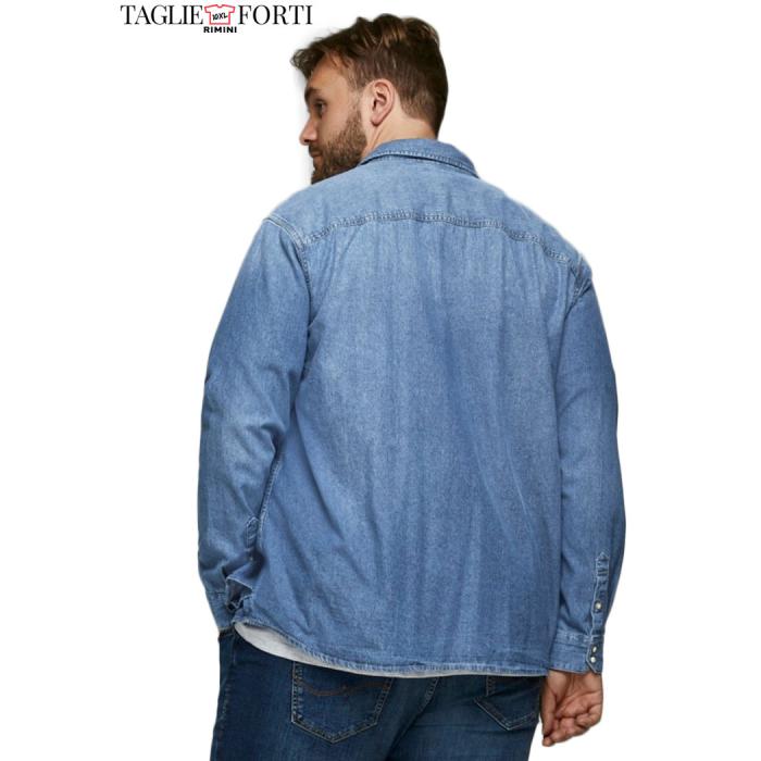 Jack & Jones camicia jeans taglie forti uomo 12143934 - foto 3