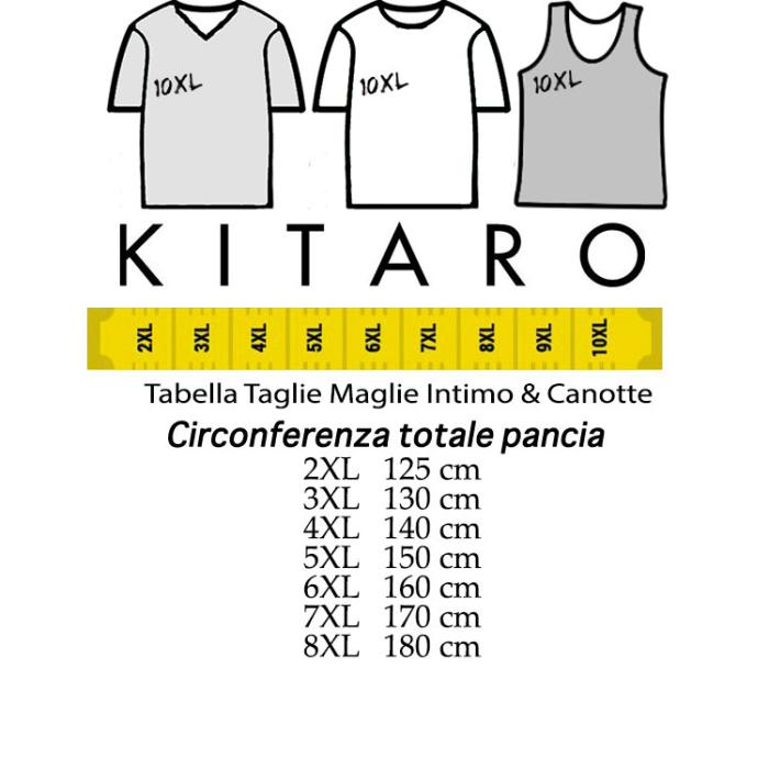 Kitaro T-shirt scollo a V intimo taglie forti  articolo 68143 nero - foto 2