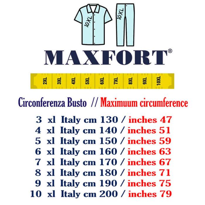 Maxfort pigiama aperto cotone taglie forti uomo 3009 blu - foto 3