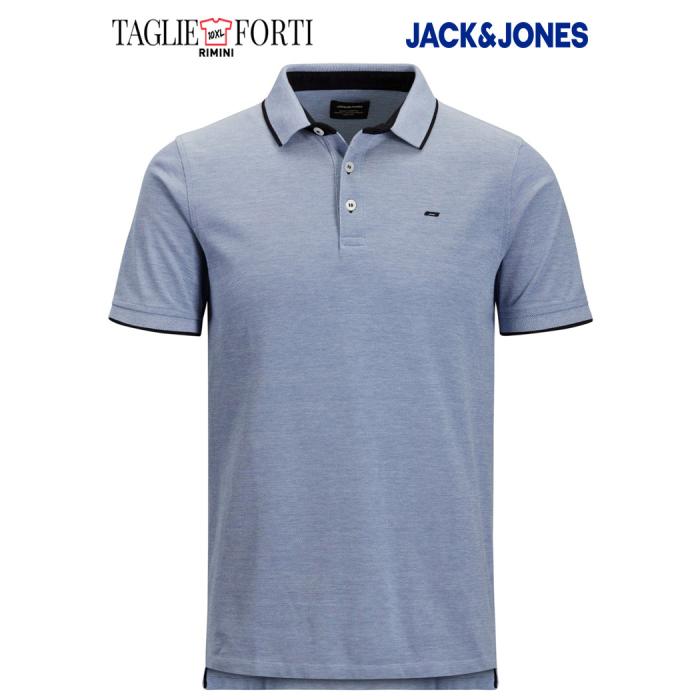 Jack & Jones polo taglie forti uomo maglietta 12143859 azzurro