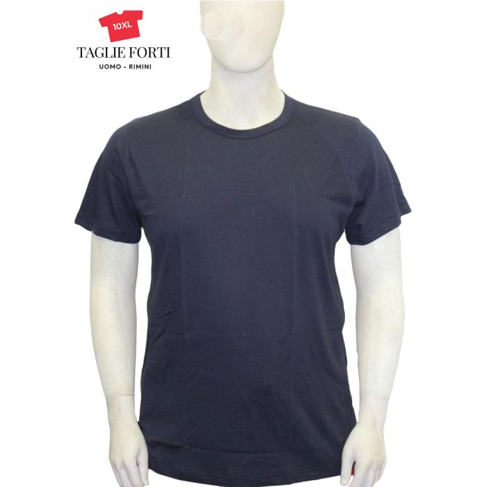 20 Nodi t-shirt elasticizzata taglie forti uomo 9002 blu - bianco - nero - foto 1