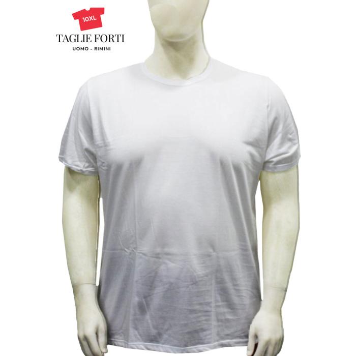 20 Nodi t-shirt elasticizzata taglie forti uomo 9002 blu - bianco - nero - foto 3